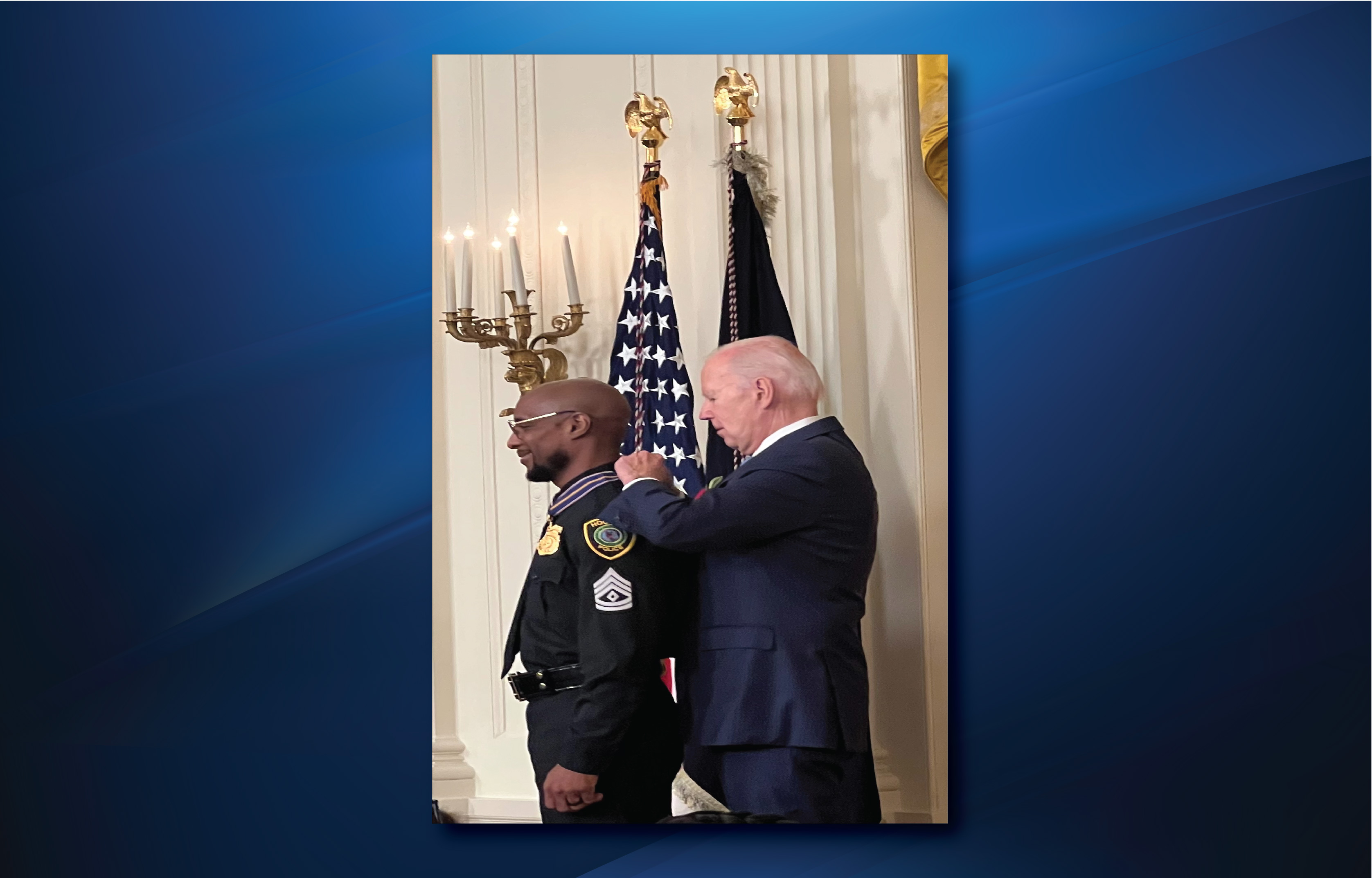 HPD Sergeant Kendrick Simpo Receives Medal of Valor from President Biden