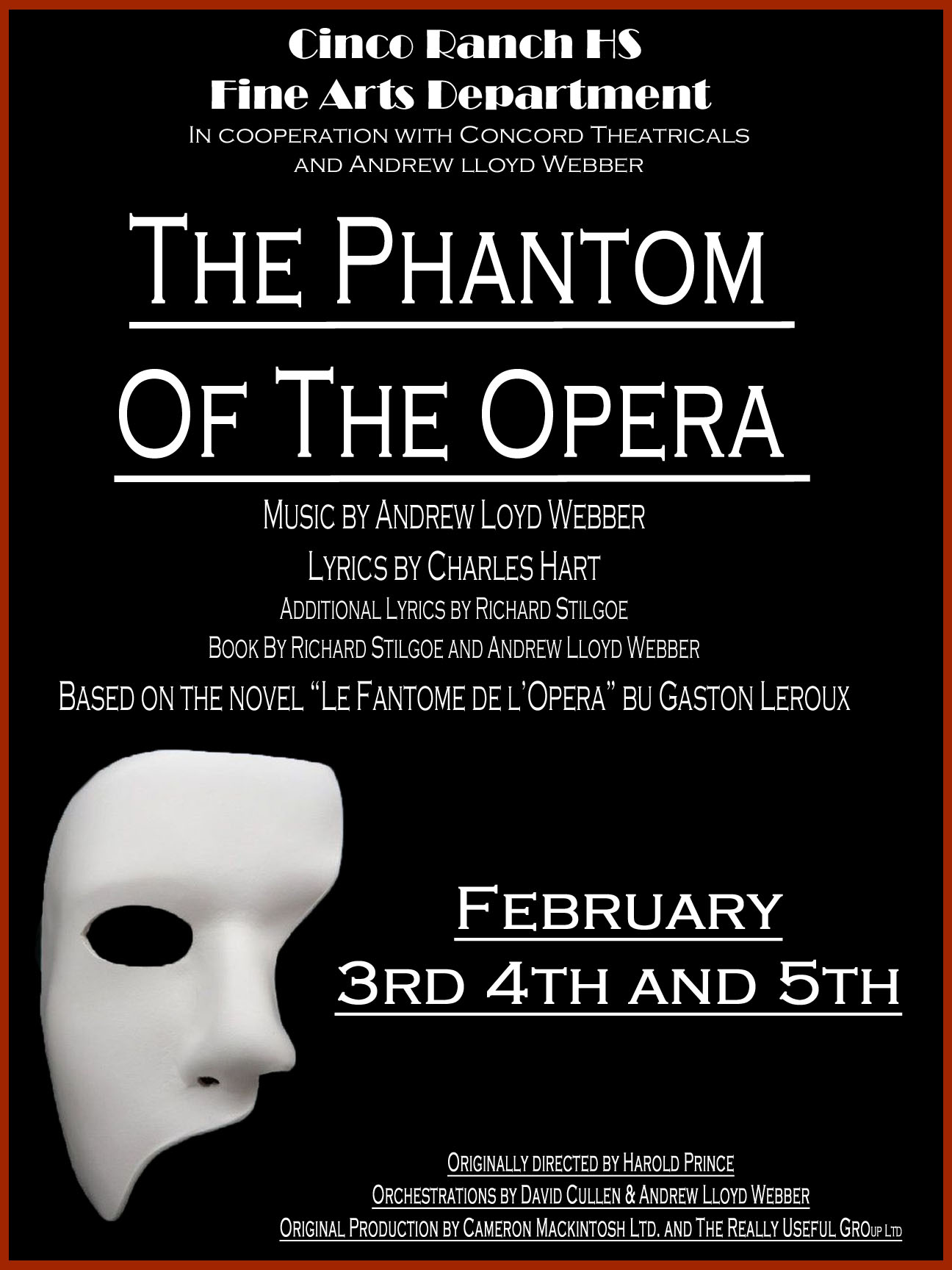 Cinco Ranch HS presents The Phantom of the Opera | Katy / Fulshear