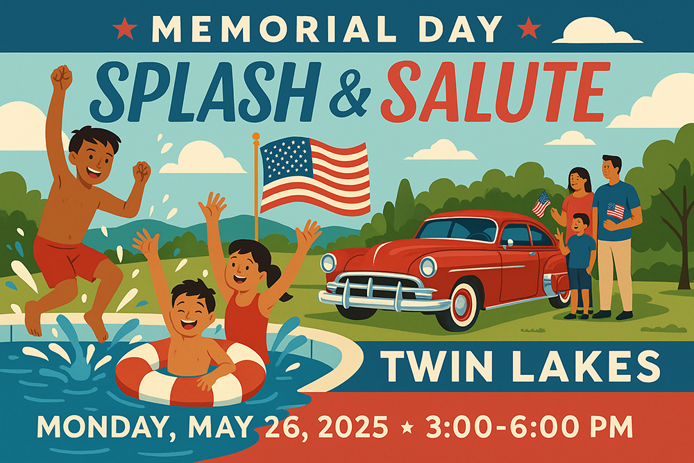 REMINDER: Twin Lakes Memorial Day Splash & Salute Set for May 26 with Car Show and Family Fun