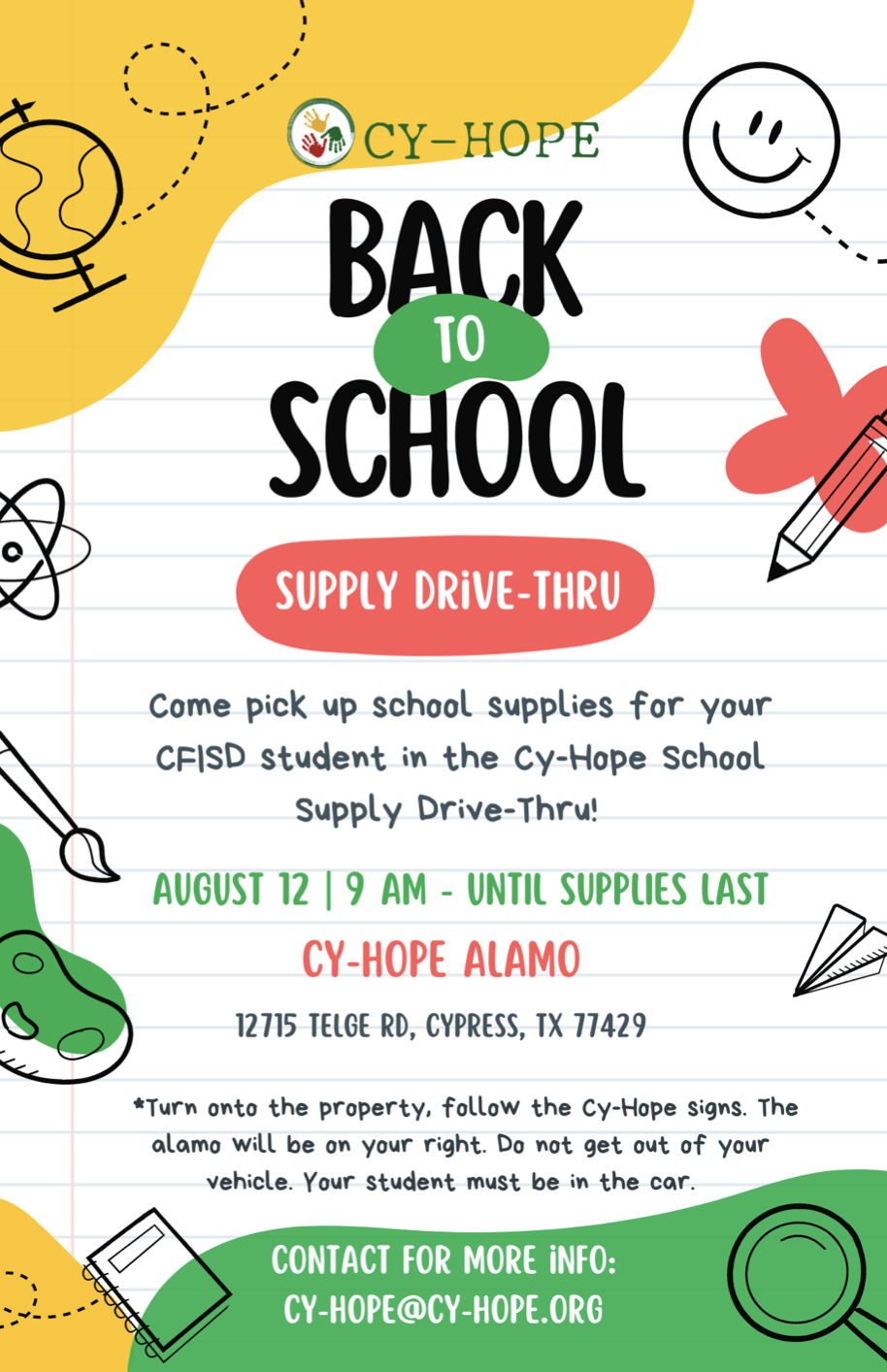 CyHope's Back to School Supply DriveThru West Houston / Cypress