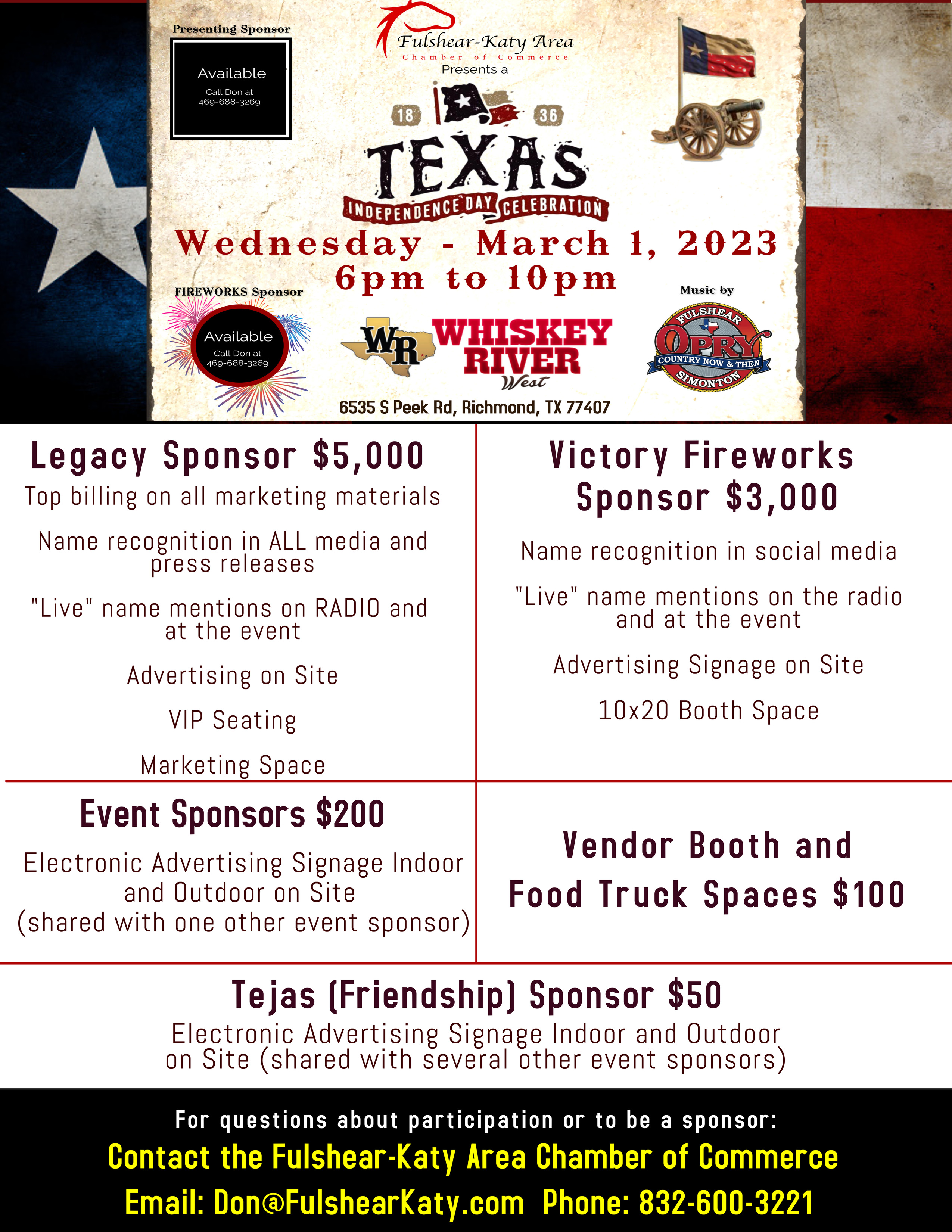 Texas Independence Day Celebration with FulshearKaty Area Chamber