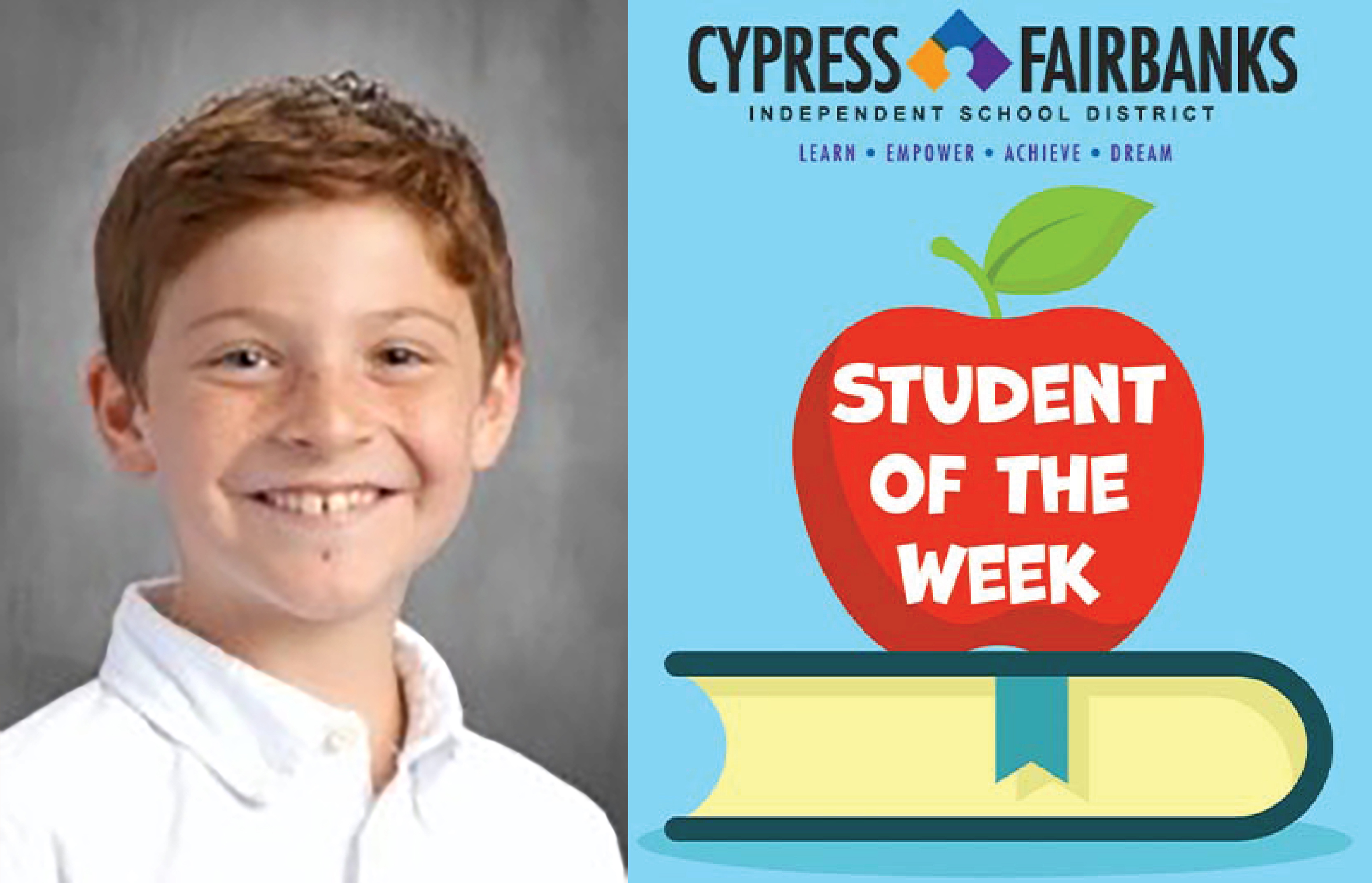 Wells Elementary Fourth Grader Named Cy-Fair ISD Student of the Week