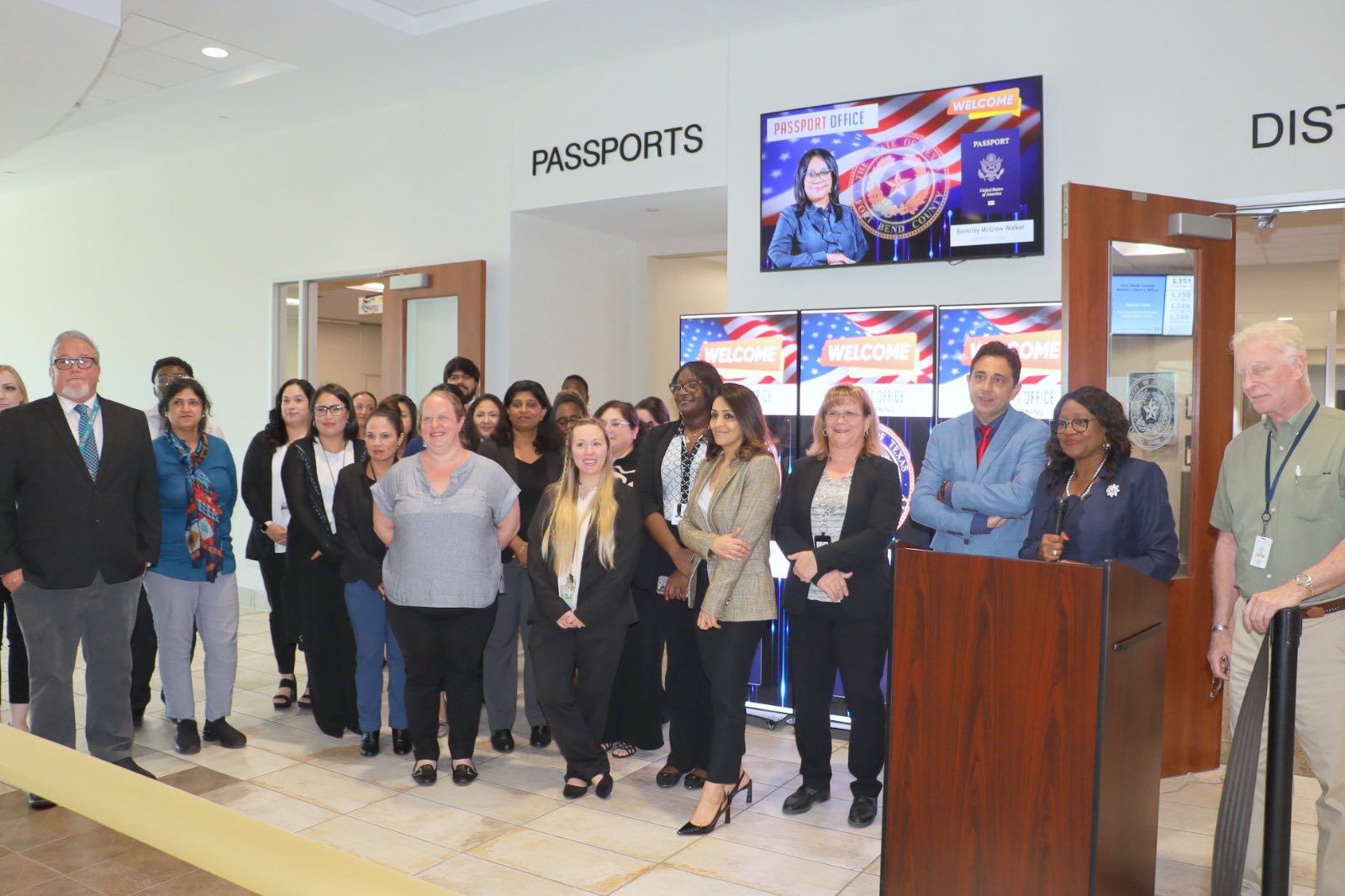 Fort Bend County District Clerk Beverley McGrew Walker Opens New Passport Office at Justice Center