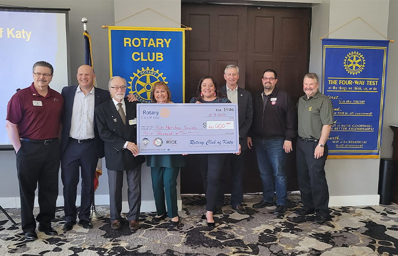 Neighbors Helping Neighbors: Katy Rotary Club's Generous Donation Fuels Restoration of Katy Heritage Society's Historic Bandstand