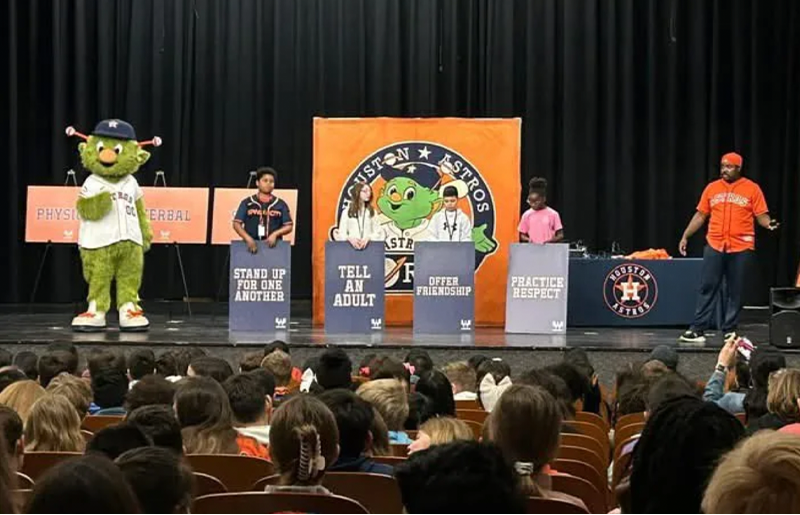 Tomball Intermediate Students Learn to 'Strikeout Bullying' with Houston Astros and Orbit