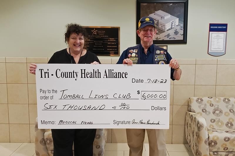 Tri-County Health Alliance Presents $6,000 Grant to Tomball Lions Club