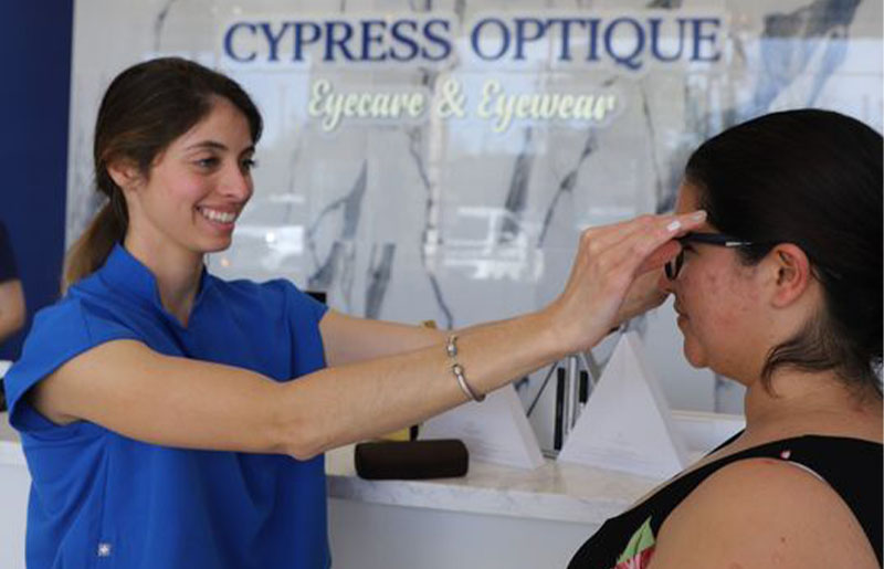 Cypress Optique Donates Glasses to Cy-Fair Helping Hands Client