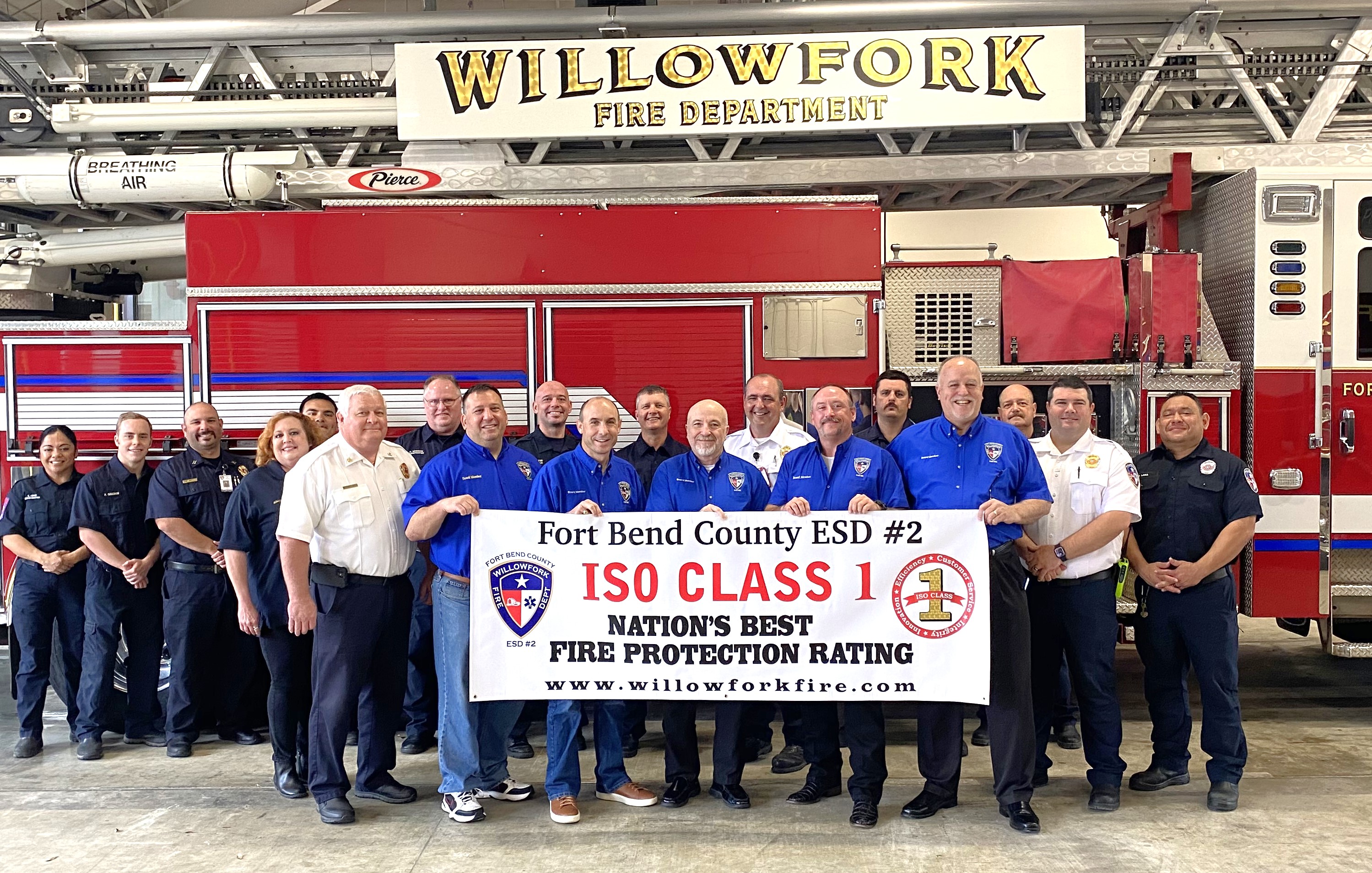 Willowfork Fire Department and Fort Bend County ESD No. 2 Achieve Elite ISO Class 1 Fire Rating