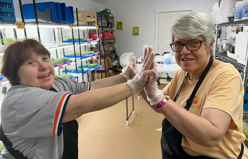 Cypress Adults with Disabilities Find Purpose and Paychecks in Reach Unlimited’s Greenhouse, Glass Studio, and Microgreens Program