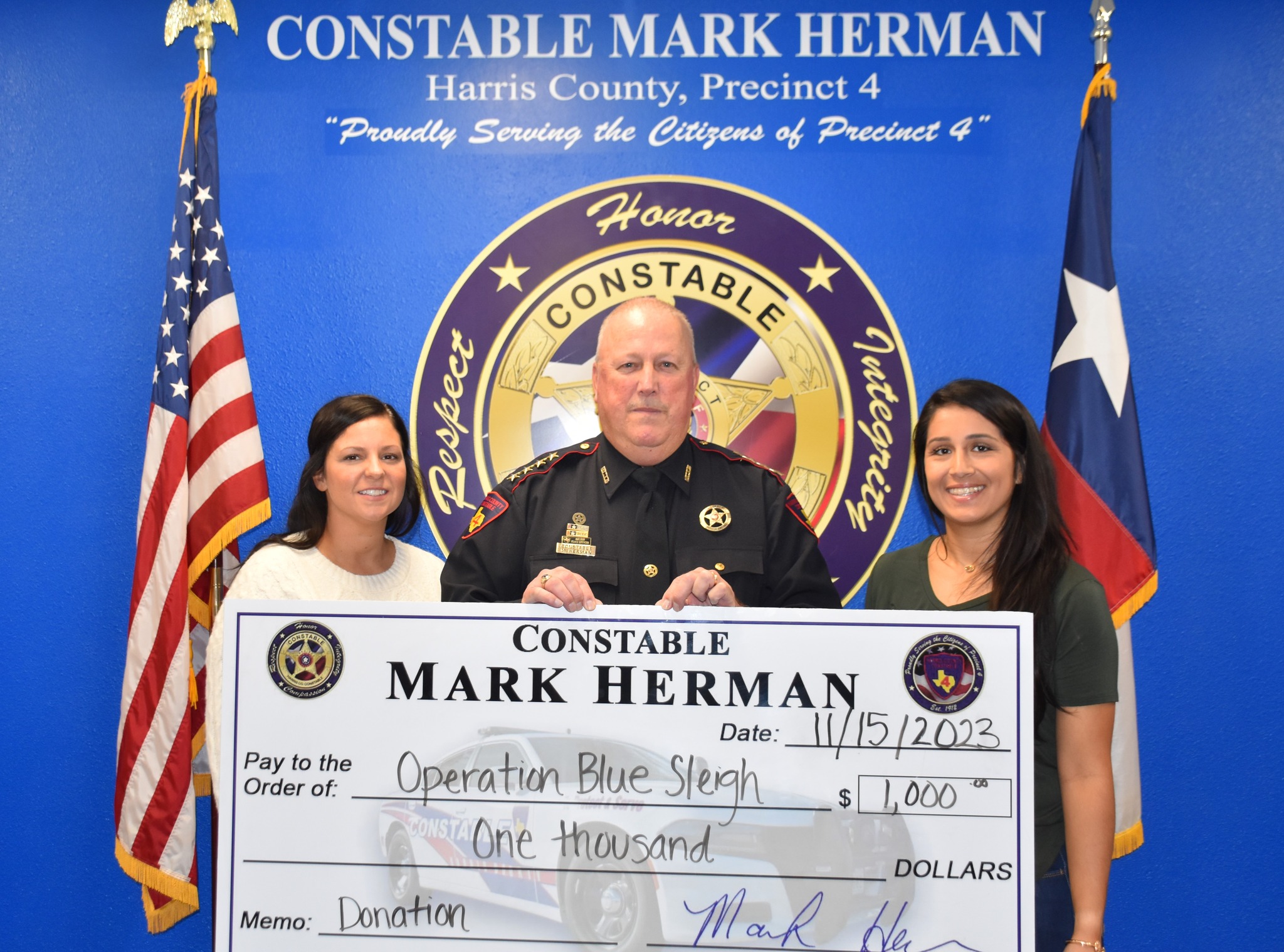 Constable Mark Herman Makes Personal Donation of $1,000 to Local Children's Charity for Christmas