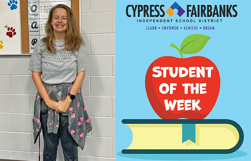 CFISD Names Aragon Middle School Eighth Grader as Student of the Week