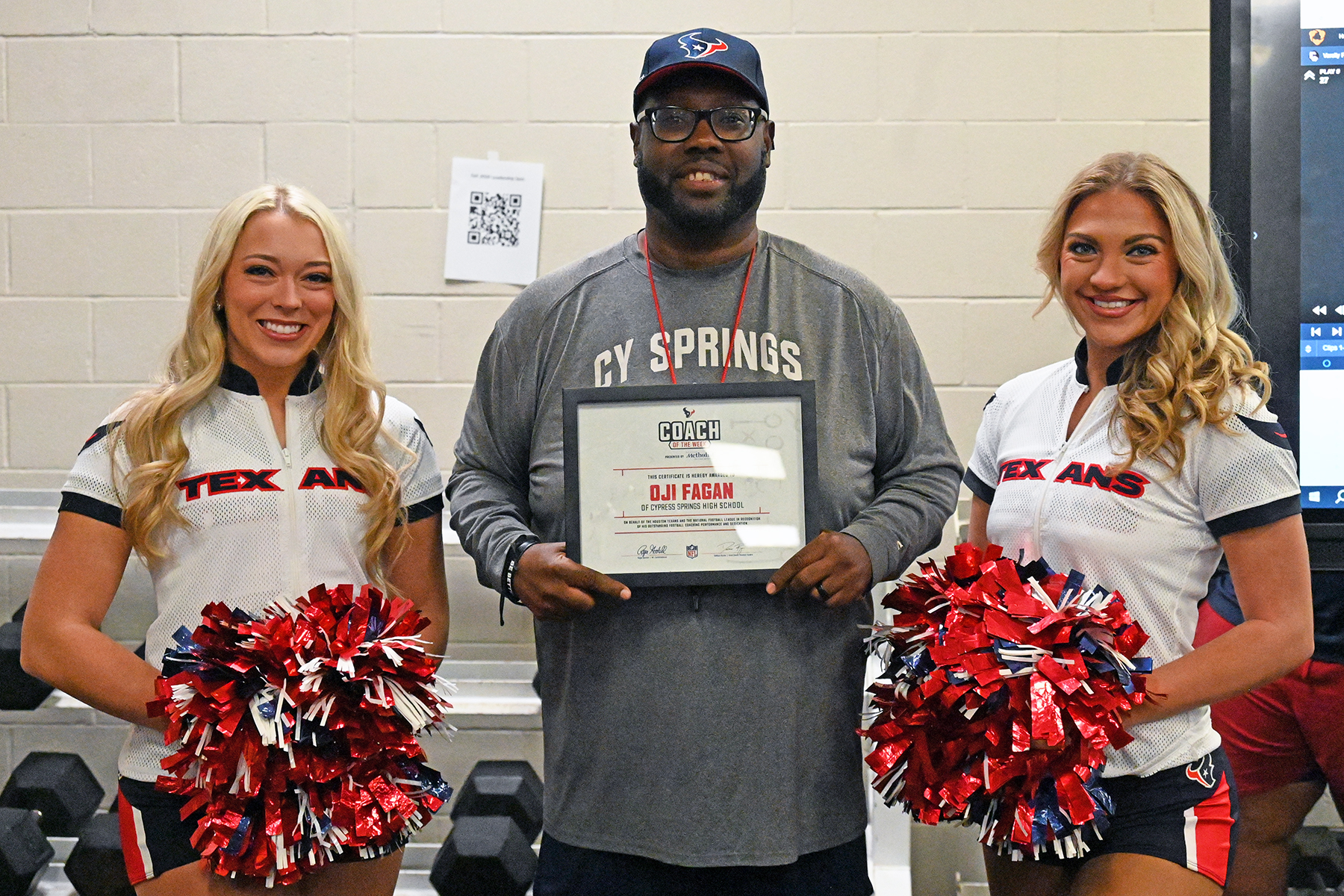 Cy Springs High School Football Coach Honored as Texans Coach of the Week