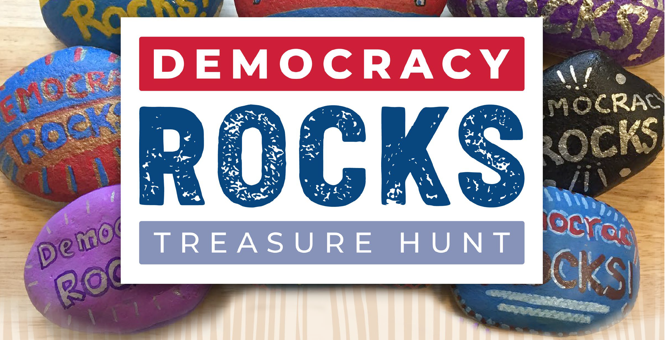 Democracy Rocks Treasure Hunt at Local Library