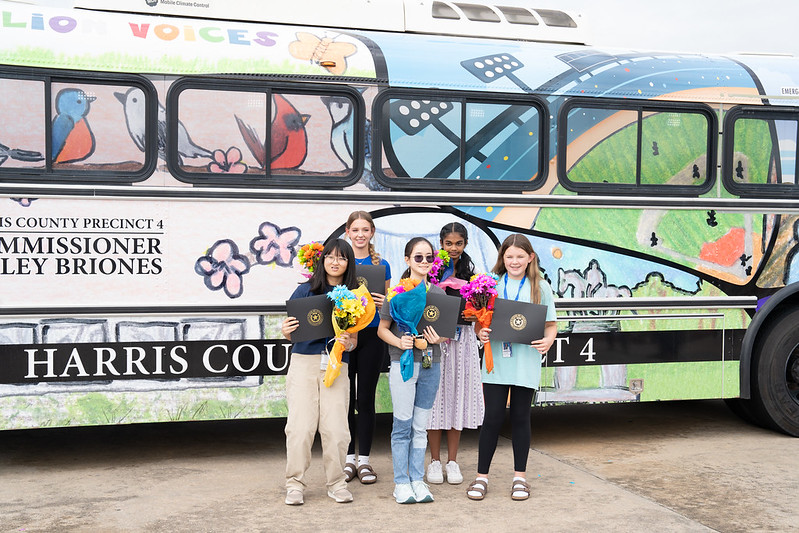 Katy ISD Students Transform Harris County Precinct 4 Bus with Art Celebrating Community and Diversity