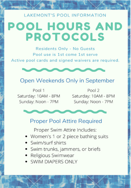 Pool Hours and Protocol