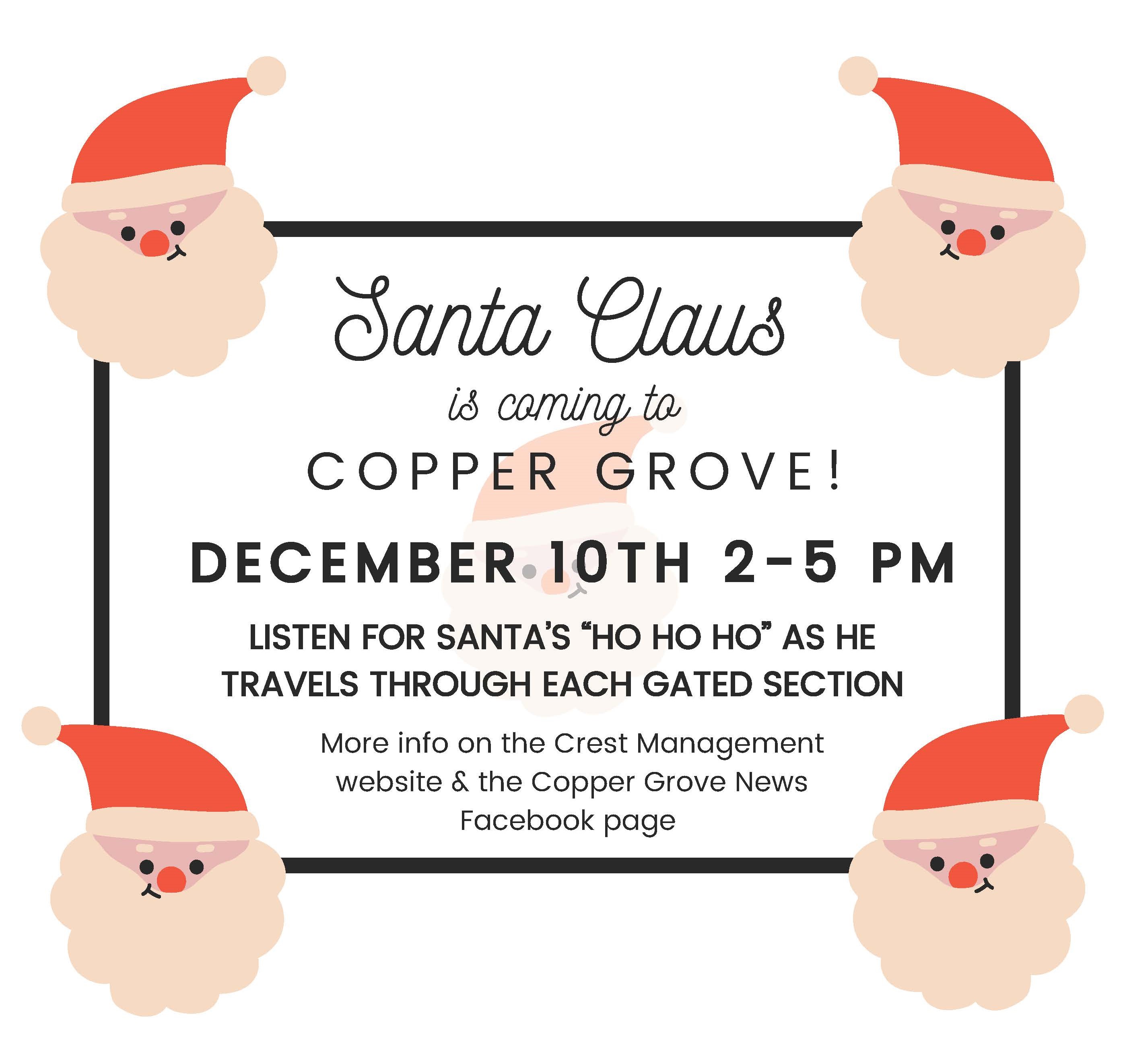 Santa Claus is Coming to Copper Grove
