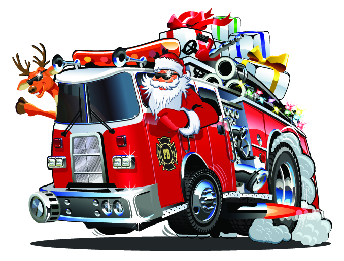 Santa Claus Fire Truck Parade