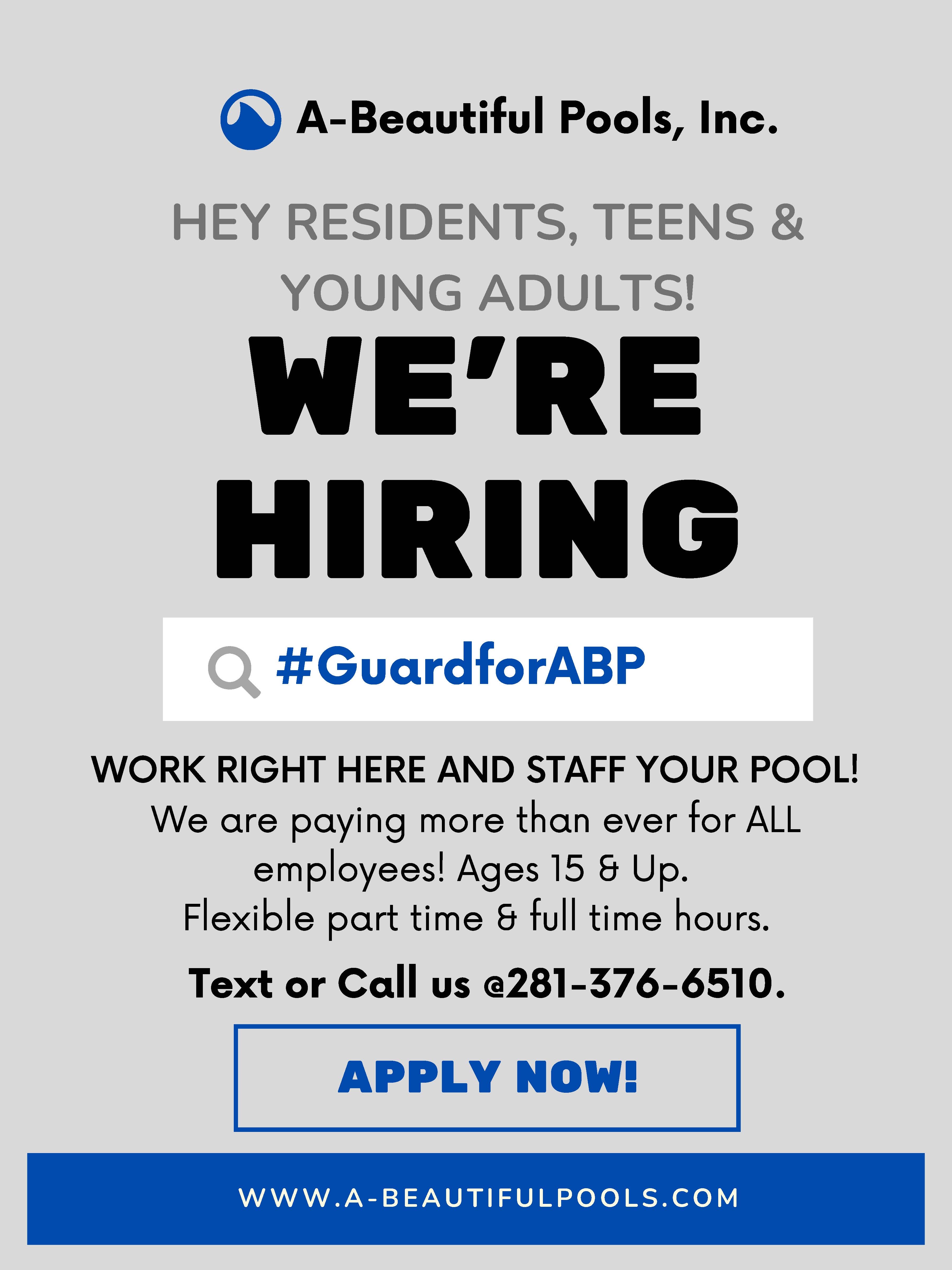 Summer Lifeguard Jobs Available in Harvest Bend!
