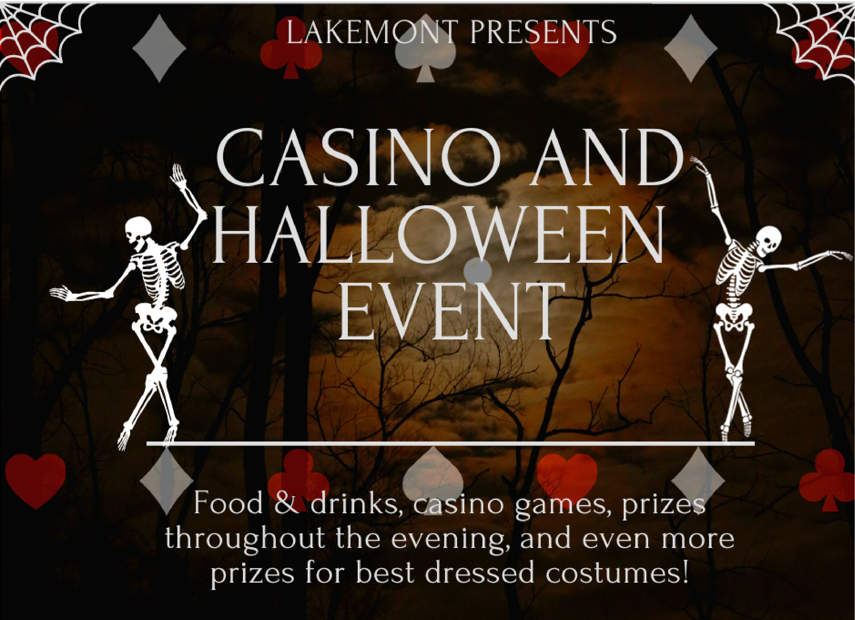 REMINDER: Lakemont to Host Casino & Halloween Event on October 28