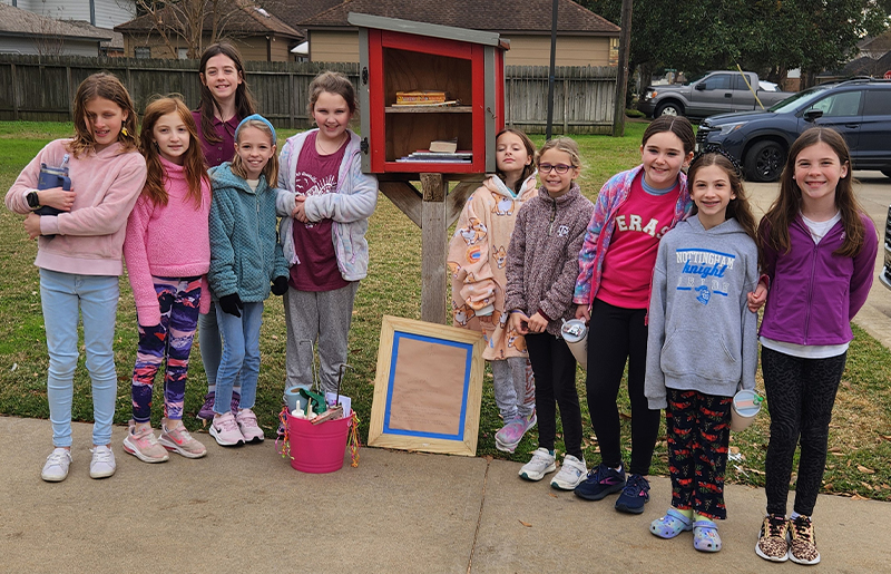 Local Girl Scout Troop Completes Restoration of Little Library at Rennie Park