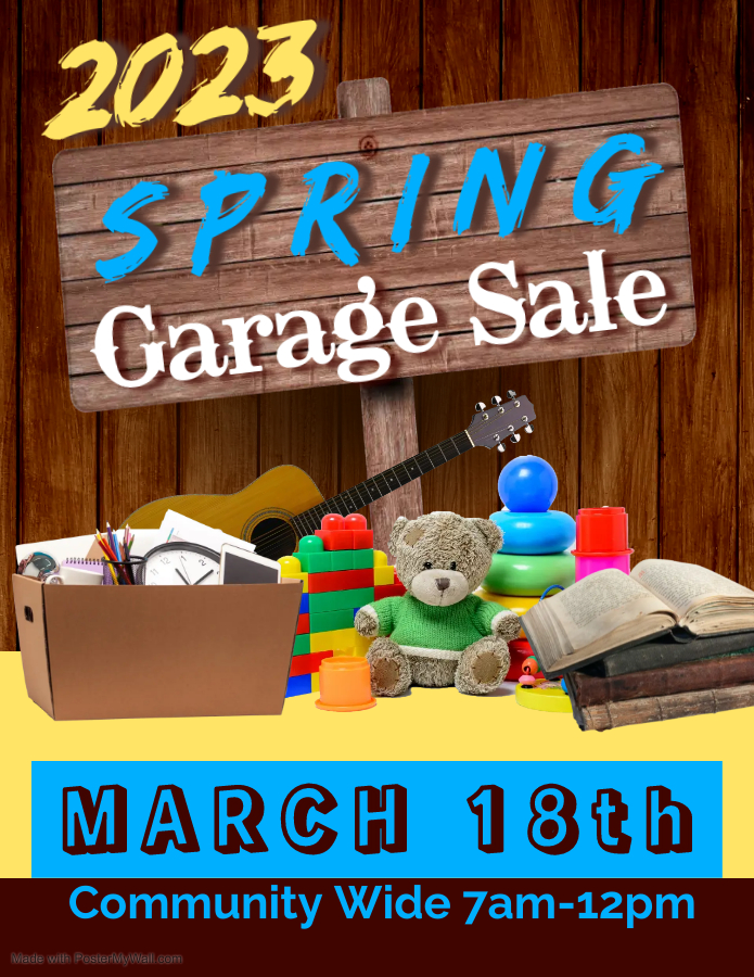 Spring Garage Sale - March 18th